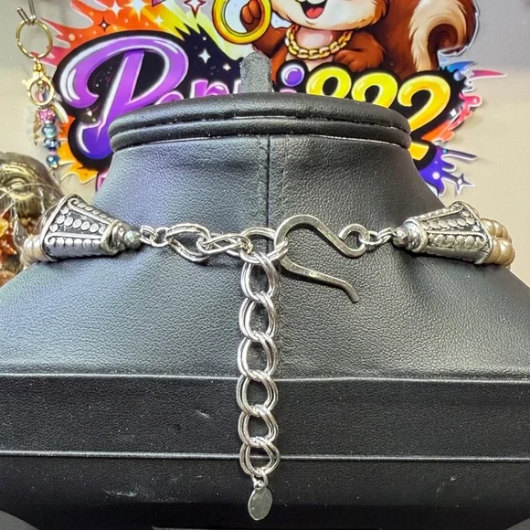 Ali Kahn Purple and Silver Amethyst Necklace - Picture 3 of 4